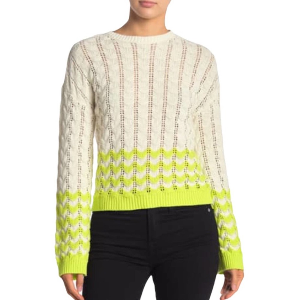 Abound Stripe Print Pointelle Knit Sweater